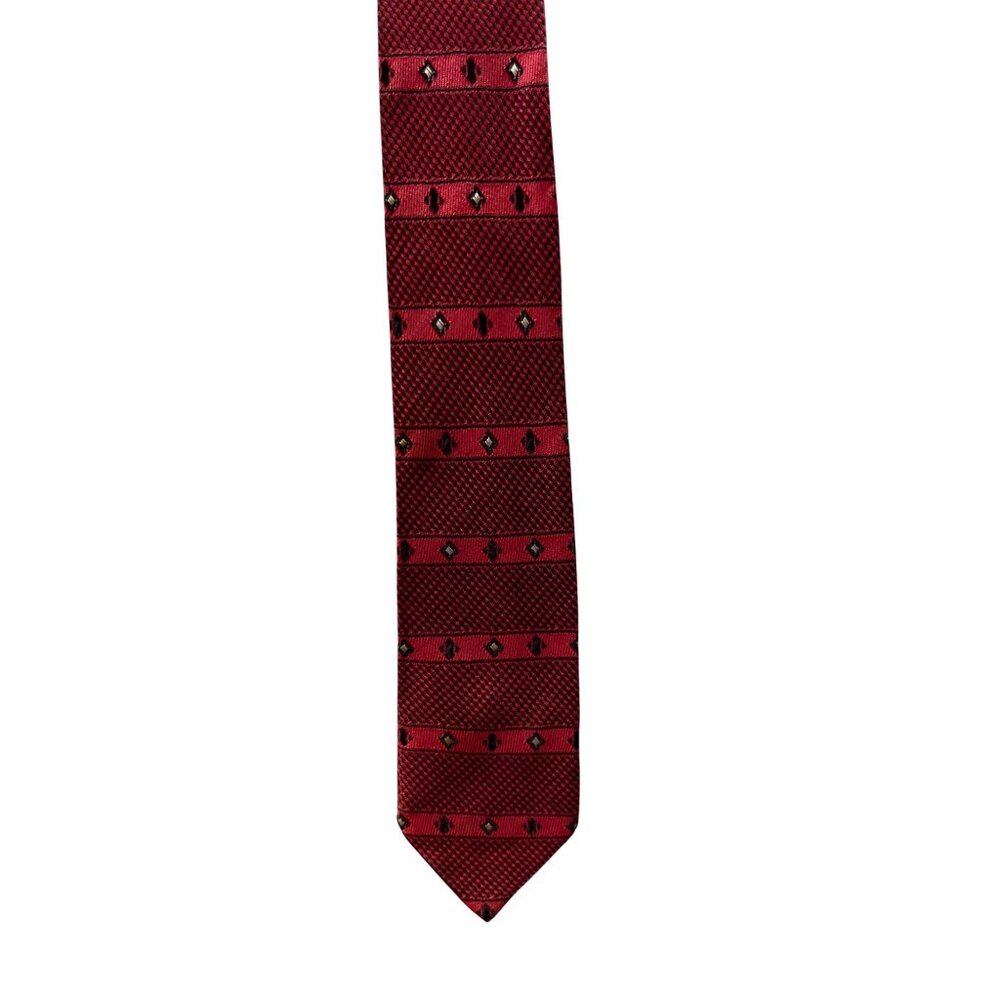 Vintage Red Geometric Skinny Tie Used